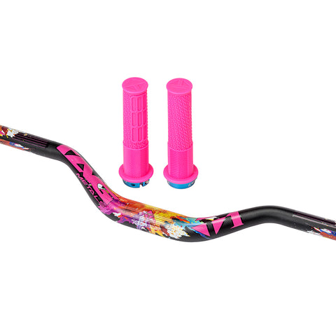 T1 Splatter Aluminium Handlebar + Grips Combo